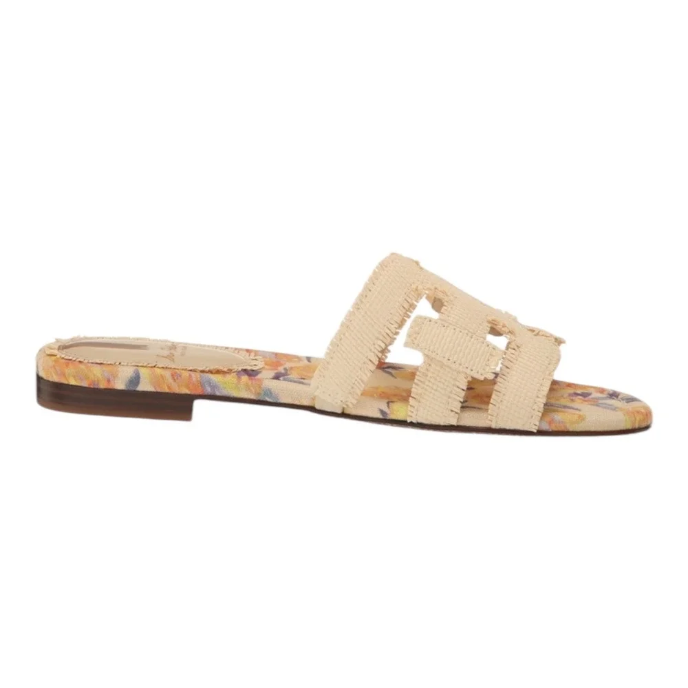 Sam Edelman Bay‎ Fray Wheat Weave Slides Sandals Women's Size 5 Floral Print NIB - Picture 5 of 9